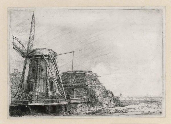 Rembrandt ets: De Molen-0