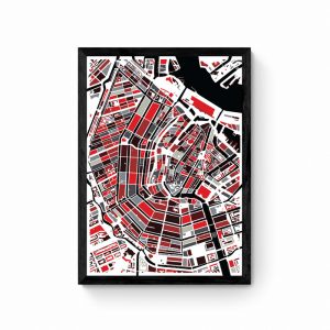 Amsterdam Mozaïek kaart - Rood Wit