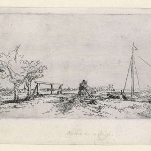 Rembrandt ets: Bruggetje van Six, ca. 1645