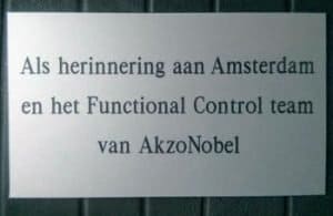 Tekstplaat Amsterdammertje Akzo Nobe