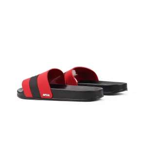 Zij en achter aanzicht Amsterdam slippers met Andreas kruisen