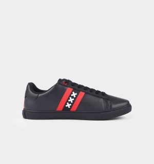 Amsterdam sneakers zwart zij-aanzicht