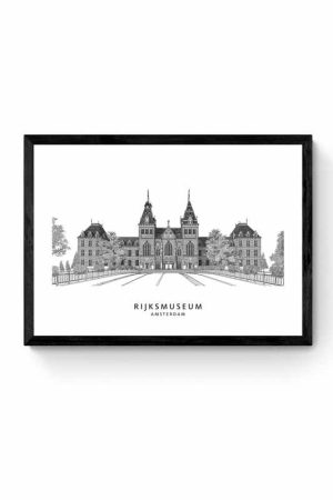 Rijksmuseum Lijntekening Poster