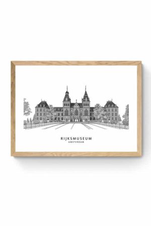 Rijksmuseum Lijntekening Poster