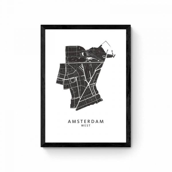 Amsterdam - West Kaart Plattegrond Print