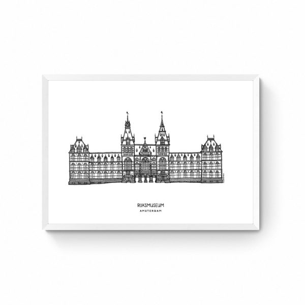Rijksmuseum Lijntekening Print - II - Afbeelding 3