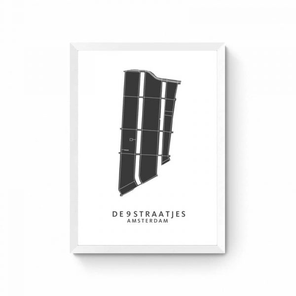 De 9 Straatjes Wijkkaart Plattegrond Print - Afbeelding 3