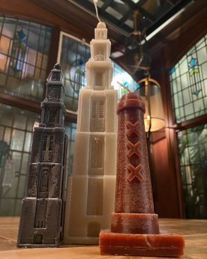 Amsterdammertje en Westertoren als kaarsen