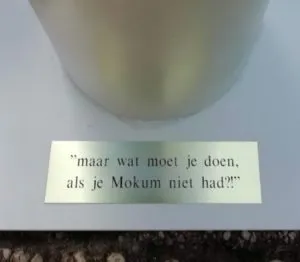 Tekstplaatje met liedtekst van Danny de Munk's "Mijn stad"