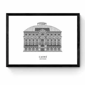 Carré Lijntekening Poster Amsterdam