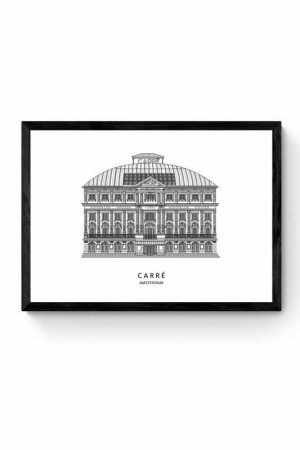 Carré Lijntekening Poster Amsterdam