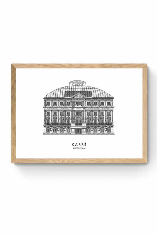 Carré Lijntekening Poster Amsterdam