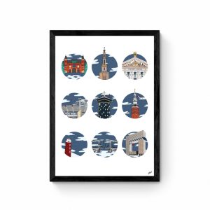 Amsterdam Iconen Mix Poster