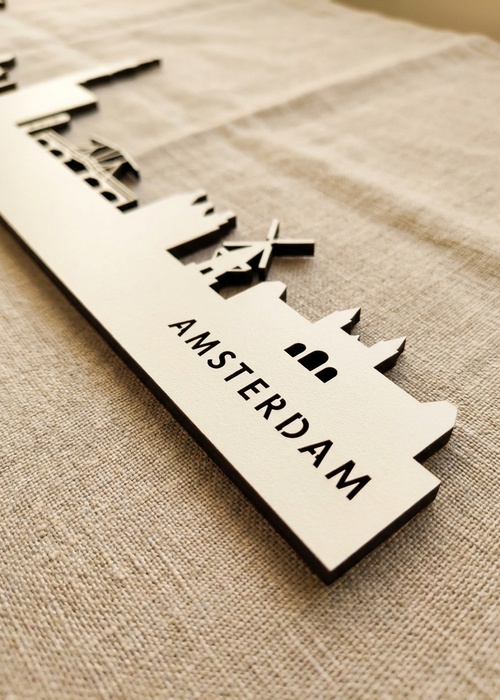 Duurzame houten skyline Wit Amsterdam