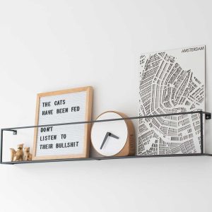 Houten Stadskaart van Amsterdam Wit MDF