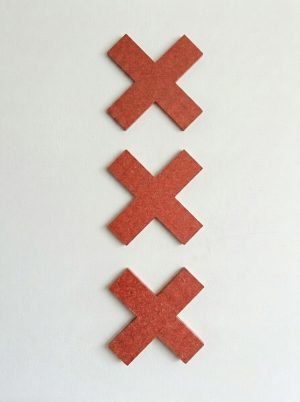 Houten Andreaskruizen Rood MDF