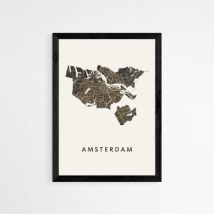 Amsterdam Stadskaart Khaki