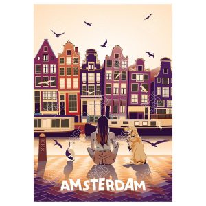Amsterdam sunset poster