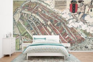 historische-plattegrond-Amsterdam-vinylbehang