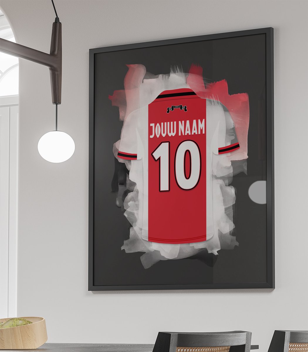 Poster Ajax shirt met eigen naam en rugnummer - A3 formaat - Afbeelding 3
