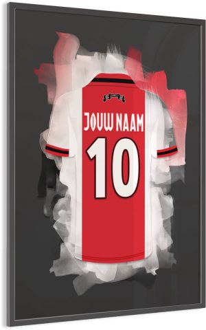 Poster Ajax shirt met eigen naam en rugnummer - A3 formaat