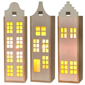 Grachtenpand-wijnkist-Amsterdam -FSC hout-Klokgevel-Tuitgevel-Trapgevel-met -licht