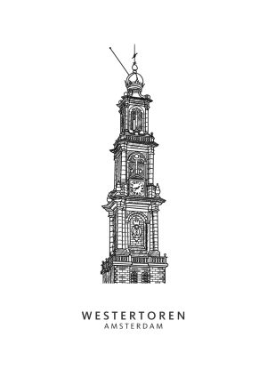 Westertoren I Lijntekening Print